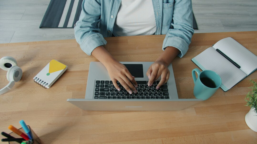 person taking online course