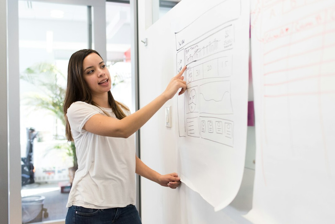 woman presenting ideas