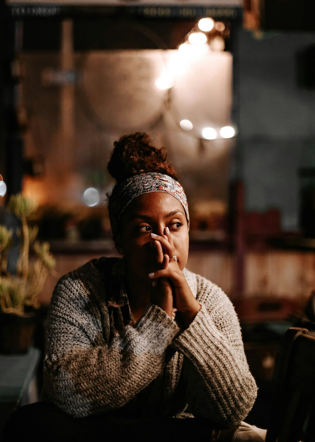 person reflecting on emotions