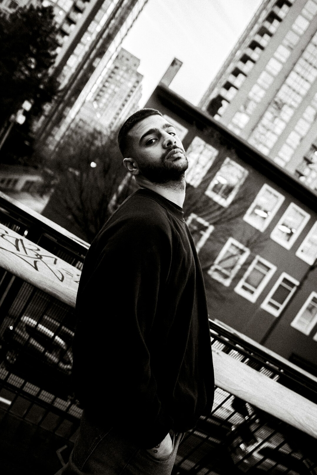 Portrait of a bearded man outdoors