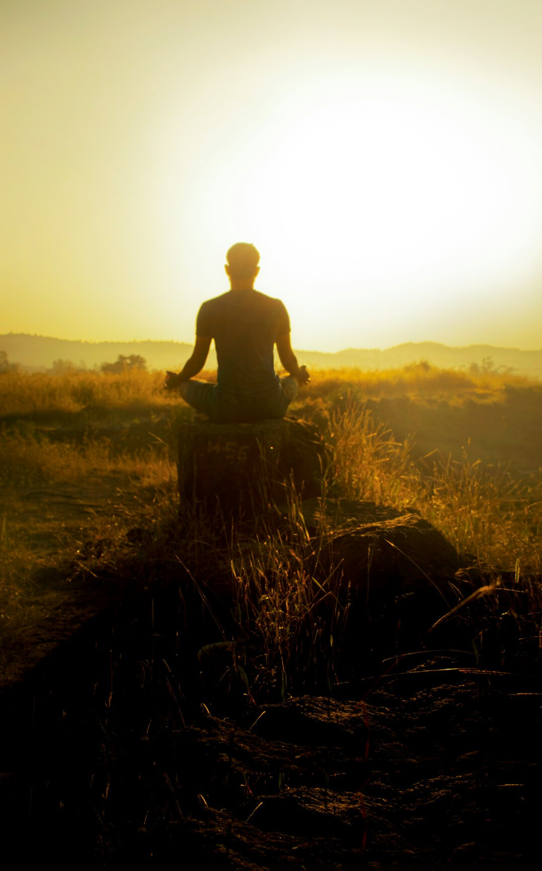 person meditating quietly
